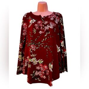 NWT UShdele women’s floral blouse size L